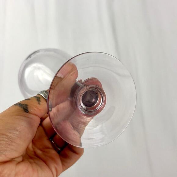 VTG Clear Purple Mid Century Barware Starburst Wine Glasses Set of 2 1970s - Picture 8 of 16